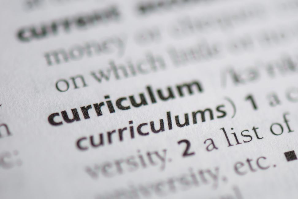 Curriculum word in a dictionary. Curriculum concept