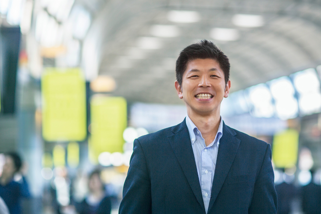 Smiling Japanese businessman