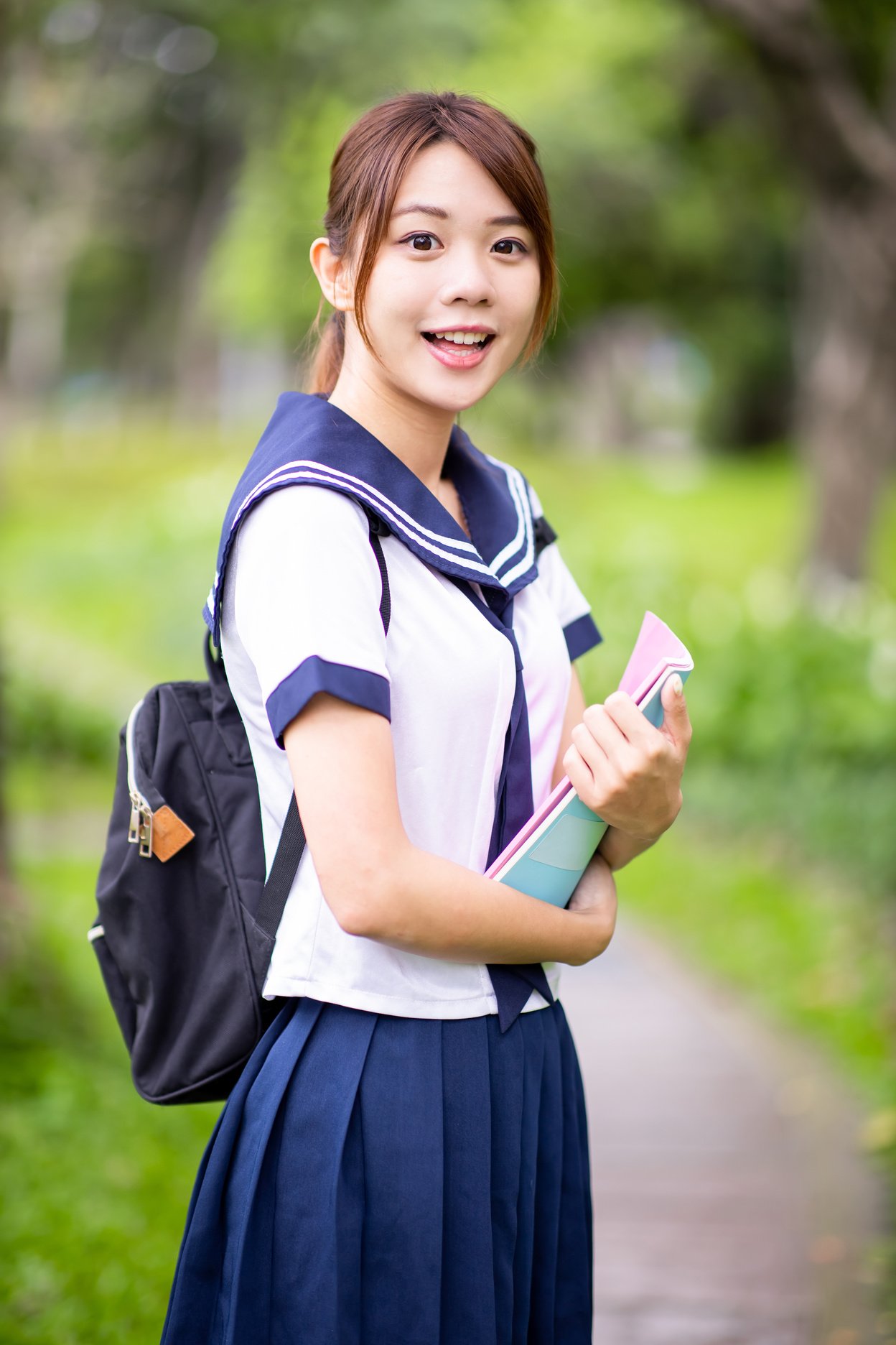 Asian High School Student Smile